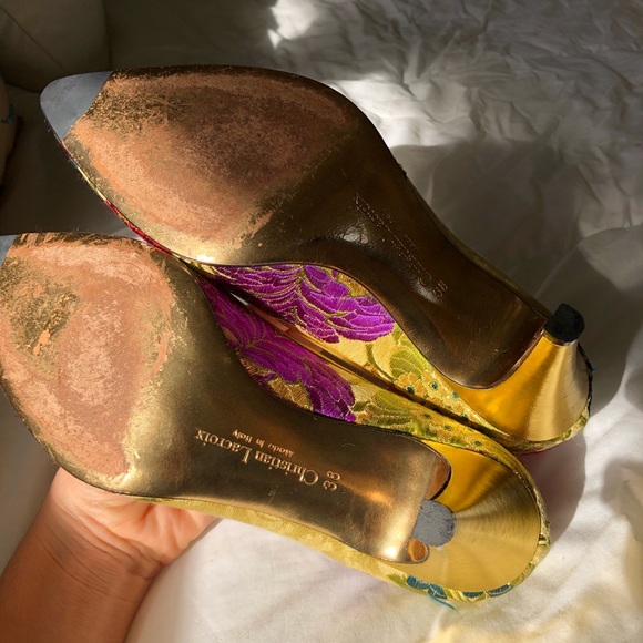 Christian Lacroix Silk Embroidered Pumps - Picture 5 of 5